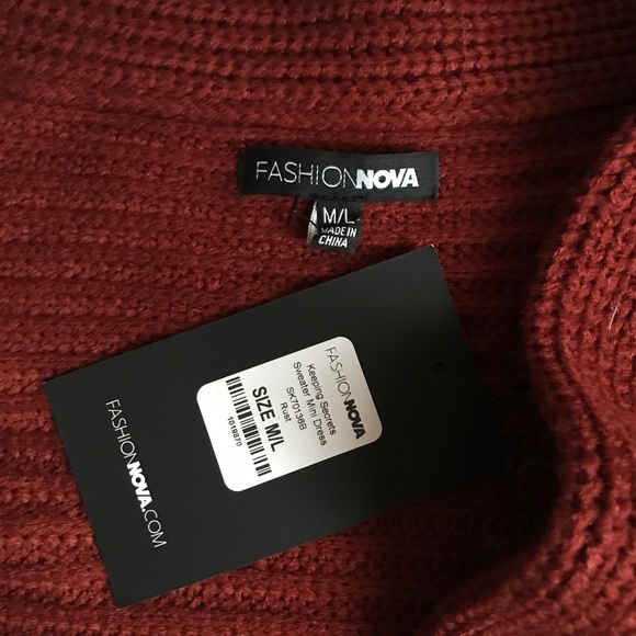 Rust Sweater Mini Dress - Picture 7 of 7